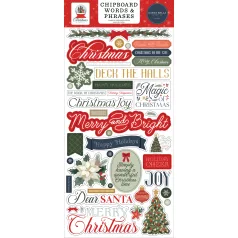   Carta Bella Christmas In The City Chipboard 6"X12" Chipboard Phrases (1 ív)