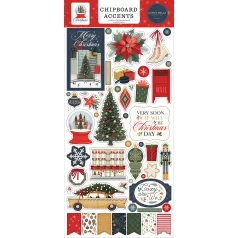   Carta Bella Christmas In The City Chipboard 6"X12" Chipboard Accents (1 ív)