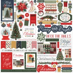   Carta Bella Christmas In The City Matrica 12" (30 cm) Cardstock Stickers (1 ív)