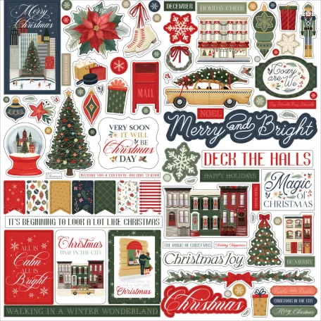 Carta Bella Christmas In The City Matrica 12" (30 cm) Cardstock Stickers (1 ív)