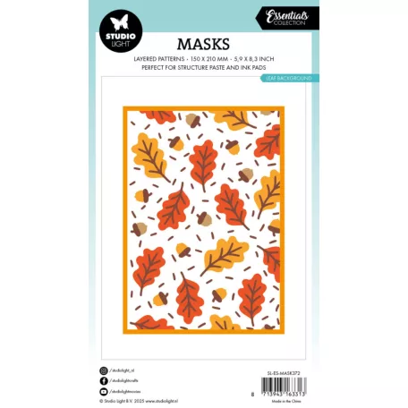 Stencil A5 Studio Light Leaf Background Essentials Mask (1 db)