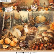   Studio LightKollázs papírkészlet 8"(20 cm) Autumn In The Woods Collage Paper (36 lap)