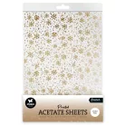 Acetát lap A4 Studio Light Snowflakes Gold Christmas Acetate Sheet (6 ív)