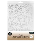 Acetát lap A4 Studio Light Snowflakes Silver Christmas Acetate Sheet (6 ív)
