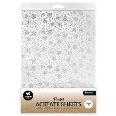   Acetát lap A4 Studio Light Snowflakes Silver Christmas Acetate Sheet (6 ív)