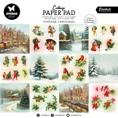   Studio Light Kollázs papírkészlet 8"(20 cm) Vintage Christmas Collage Paper Pad (24 lap)