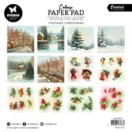   Studio Light Kollázs papírkészlet 8"(20 cm) Vintage Christmas Collage Paper Pad (24 lap)