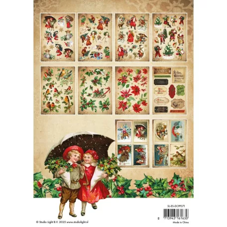 Kivágatok A5 Studio Light  Vintage Christmas Die-Cut Paper Pad (20 ív)