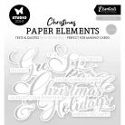 Kivágatok  Studio Light  Sentiments Classic Silver Christmas Paper Elements (1 csomag)