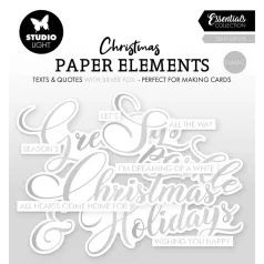   Kivágatok  Studio Light  Sentiments Classic Silver Christmas Paper Elements (1 csomag)