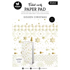   Papírkészlet Studio Light Golden Christmas Essentials Foiled Cards Paper Pad (24 lap)