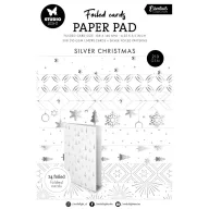   Papírkészlet Studio Light Silver Christmas Essentials Foiled Cards Paper Pad (24 lap)