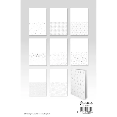 Papírkészlet Studio Light Silver Christmas Essentials Foiled Cards Paper Pad (24 lap)