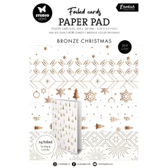   Papírkészlet Studio Light Bronze Christmas Essentials Foiled Cards Paper Pad (24 lap)