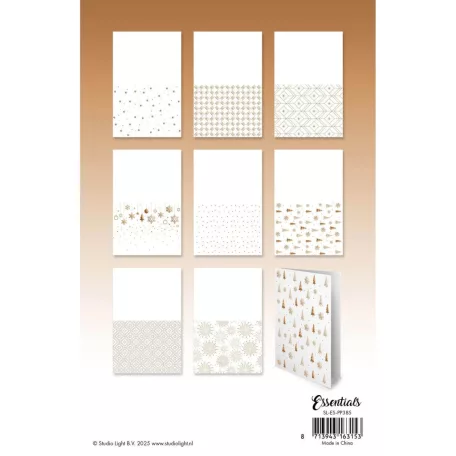 Papírkészlet Studio Light Bronze Christmas Essentials Foiled Cards Paper Pad (24 lap)