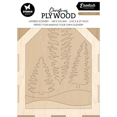 Ház DIY dekoráció  Studio Light  House Scenery Christmas Plywood (20 ív)