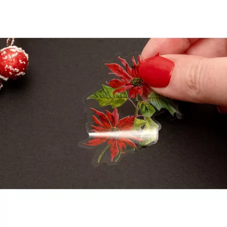 Átlátszó matricák  Studio Light  Vintage Christmas Transparent Stickers on Roll Greens (1 db)