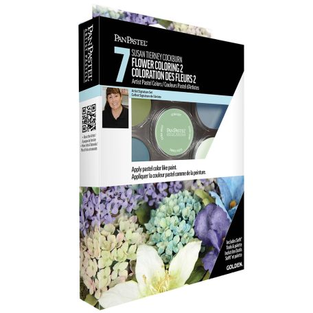 PanPastel tégelyes porpasztell készlet, 7 db + kiegészítők - Flower Coloring 2
