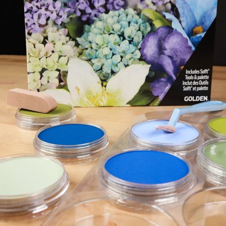 PanPastel tégelyes porpasztell készlet, 7 db + kiegészítők - Flower Coloring 2