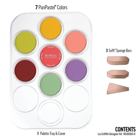 PanPastel tégelyes porpasztell készlet, 7 db + kiegészítők - Lia Griffith Designer Kit