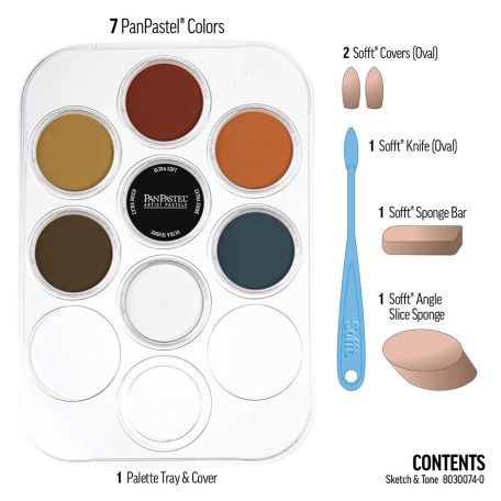 PanPastel tégelyes porpasztell készlet, 7 db + kiegészítők - Sketch and Tone