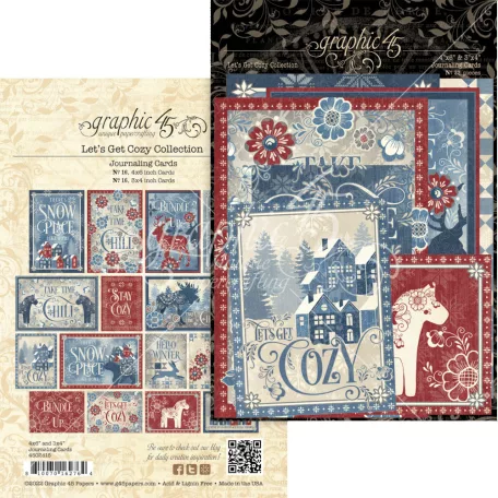 Graphic 45 Let's Get Cozy Kivágatok Journaling Cards (1 csomag)