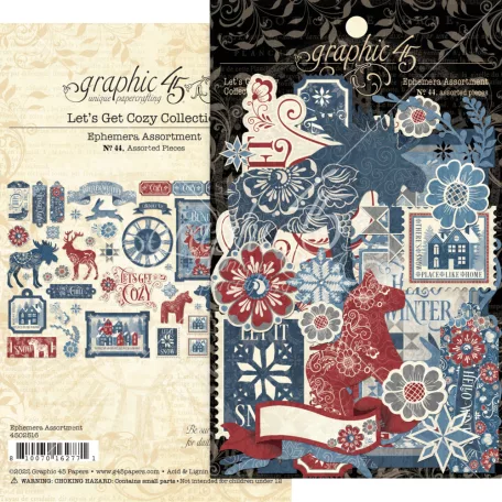 Graphic 45 Let's Get Cozy Kivágatok Ephemera Assortment (1 csomag)