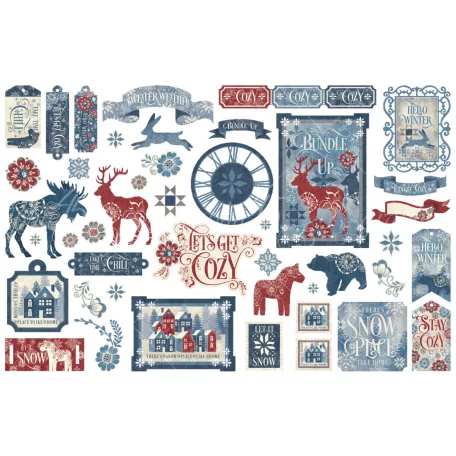 Graphic 45 Let's Get Cozy Kivágatok Ephemera Assortment (1 csomag)