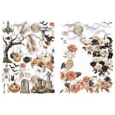   Graphic 45 Ghostly Greetings Kaparós matrica Rub-On Transfers (2 ív)