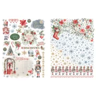   Graphic 45 Deck the Halls Kaparós matrica Rub-On Transfers (2 ív)