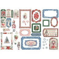   Graphic 45 Deck the Halls Kivágatok Chipboard Tags & Frames (1 csomag)
