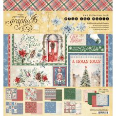   Graphic 45 Deck the Halls Scrapbook papírkészlet 8" (20 cm) Collection Pack (24 lap)