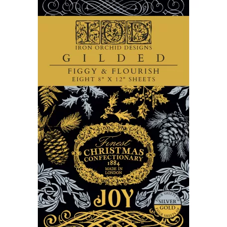IOD FIGGY & FLOURISH Transzfer fólia 8"X12" (20x30 cm) IOD Gilded Transfer (8 ív) – New Winter 2025