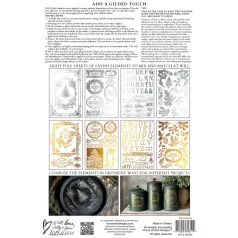   IOD FIGGY & FLOURISH Transzfer fólia 8"X12" (20x30 cm) IOD Gilded Transfer (8 ív) – New Winter 2025