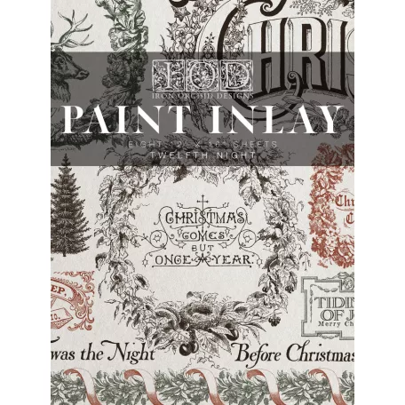 IOD TWELFTH NIGHT – New Winter 2025 Festéklenyomat lap 12"X16" (30x40 cm) IOD Paint Inlay (8 ív)