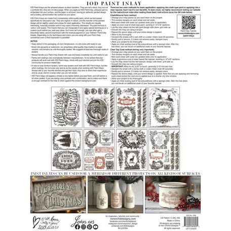 IOD TWELFTH NIGHT – New Winter 2025 Festéklenyomat lap 12"X16" (30x40 cm) IOD Paint Inlay (8 ív)