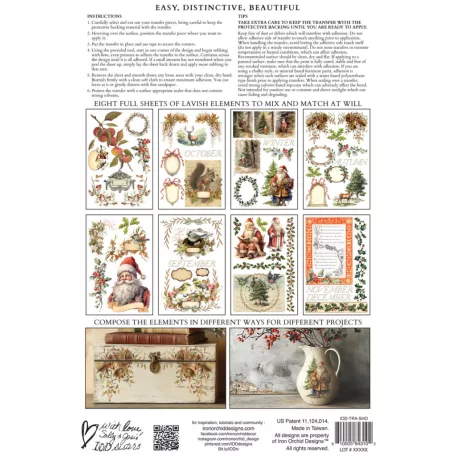 IOD SANTA’S HOLLOW – New Winter 2025 Transzfer fólia 8"X12" (20x30 cm) IOD Decor Transfer (8 ív)