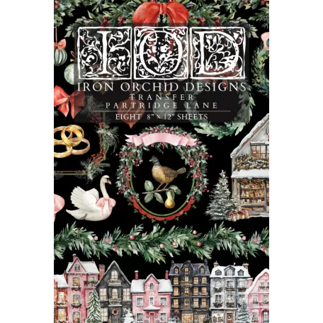 IOD PARTRIDGE LANE – New Winter 2025 Transzfer fólia 8"X12" (20x30 cm) IOD Decor Transfer (8 ív)