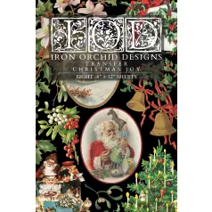   IOD CHRISTMAS JOY Transzfer fólia 8"X12" (20x30 cm) IOD Decor Transfer (8 ív) - New Winter 2025