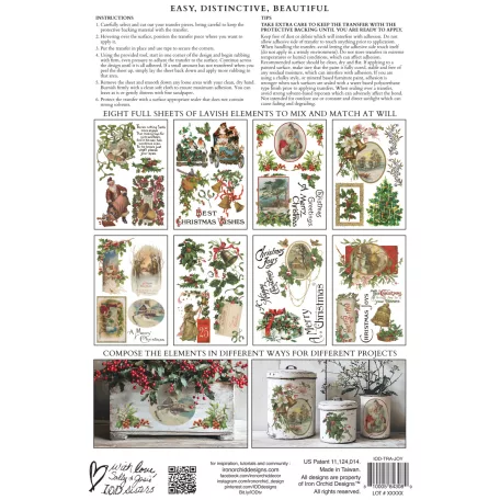 IOD CHRISTMAS JOY Transzfer fólia 8"X12" (20x30 cm) IOD Decor Transfer (8 ív) - New Winter 2025