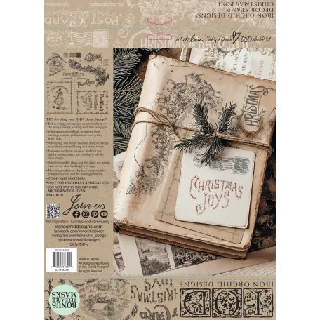 IOD CHRISTMAS POST Dekor bélyegző 12"X12" (30x30 cm) IOD Decor Stamp (1 ív) - New Winter 2025
