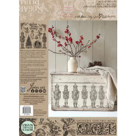 IOD SUGAR PLUM – New Winter 2025 Dekor bélyegző 12"X12" (30x30 cm) IOD Decor Stamp (1 ív)