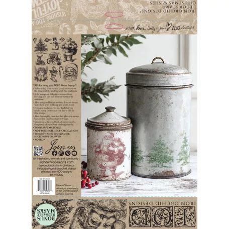 IOD CHRISTMAS WISHES Dekor bélyegző 12"X12" (30x30 cm) IOD Decor Stamp (1 ív) - New Winter 2025