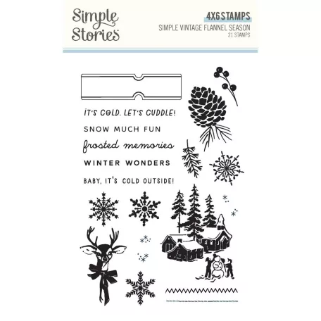 Simple Stories Simple Vintage Flannel Season Szilikonbélyegző Clear Stamps (1 csomag)