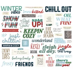   Simple Stories Simple Vintage Flannel Season Kivágatok Sentiment Bits & Pieces (1 csomag)