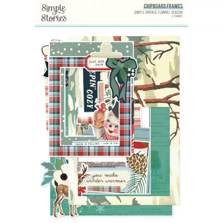 Simple Stories Simple Vintage Flannel Season Chipboard Chipboard Frames (1 ív)