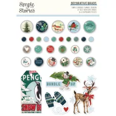   Simple Stories Simple Vintage Flannel Season Díszítőelem Decorative Brads (1 csomag)