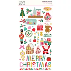   Simple Stories Hard Candy Christmas Chipboard matrica Chipboard Stickers  (1 ív)