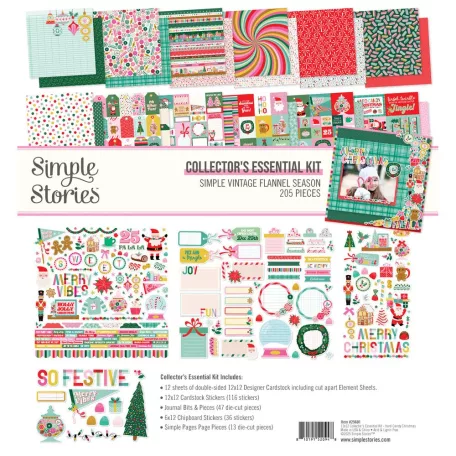 Simple Stories Hard Candy Christmas Scrapbook papírkészlet 12" (30 cm) Collector's Essential Kit (1 csomag)