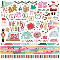   Simple Stories Hard Candy Christmas Matrica 12" (30 cm) Cardstock Stickers (1 ív)
